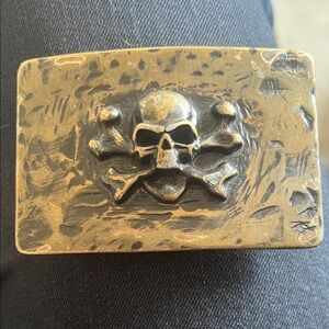 Skull & Bones Brass belt buckle